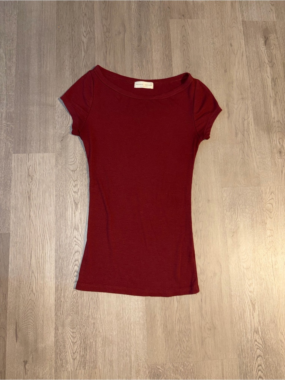 Burgundy Boatneck Top